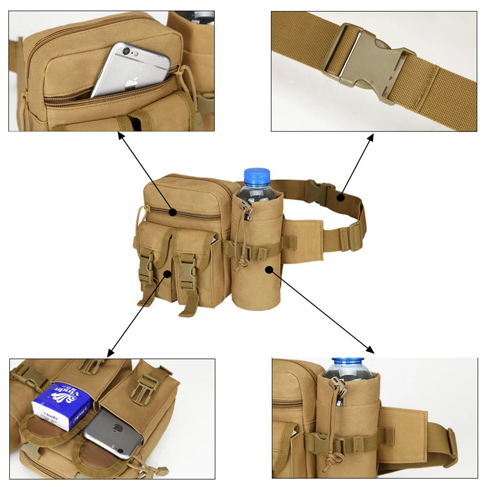 Military Tactical Waist Gun Bag Belt: Essential Molle Webbing Pouch for Outdoor Operations | 2 Styles