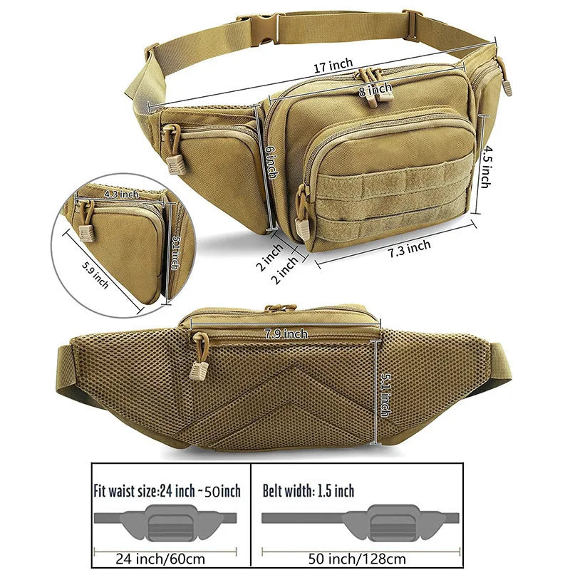 Military Tactical Waist Gun Bag Belt: Essential Molle Webbing Pouch for Outdoor Operations | 2 Styles