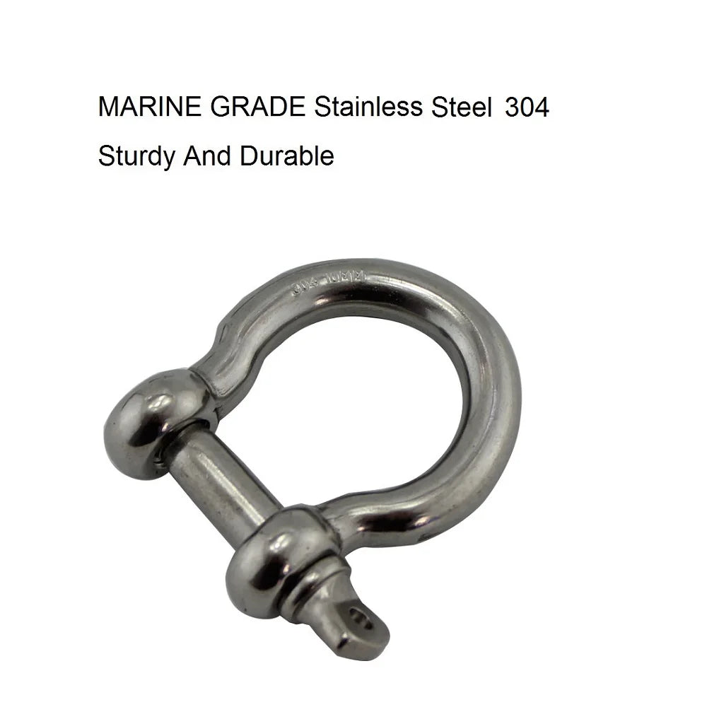 Bow Type Rigging Shackle 304 Stainless Steel Rigging Rated Bolt Type Anchor with Safety Bolt