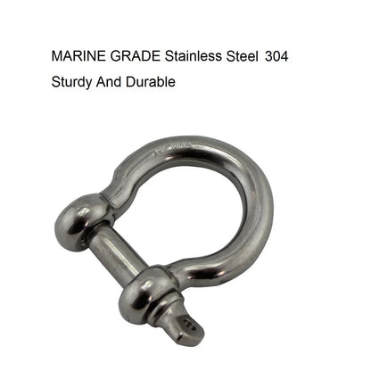 Bow Type Rigging Shackle 304 Stainless Steel Rigging Rated Bolt Type Anchor with Safety Bolt