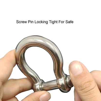 Bow Type Rigging Shackle 304 Stainless Steel Rigging Rated Bolt Type Anchor with Safety Bolt