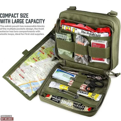 Tactical Molle Admin Pouch - Compact Organizer for Military, Survival, and Outdoor Gear