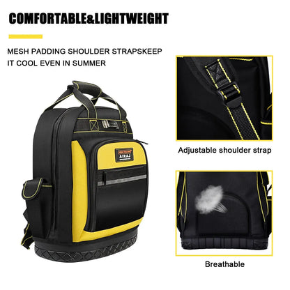 Heavy Duty Tool Backpack with Rubber Base perfect for Construction Plumbers Iron Workers Electricians and more!