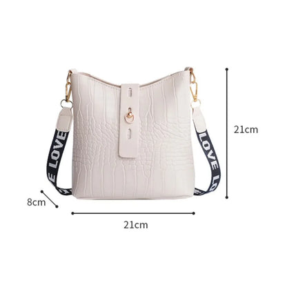 Crocodile Messenger Bags For Women Luxury High Quality Ladies Handbags Bucket Bag Pu Leather Crossbody Shoulder Bag Female