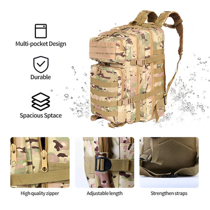 Rugged Tactical Molle Webbing Backpack: Versatile Outdoor Hiking and Military Bag (30L/50L)