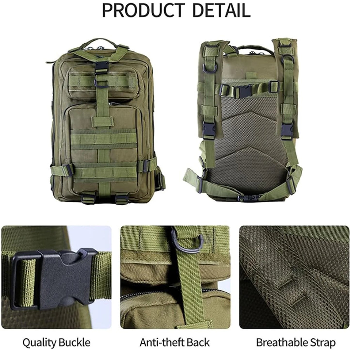 Rugged Tactical Molle Webbing Backpack: Versatile Outdoor Hiking and Military Bag (30L/50L)