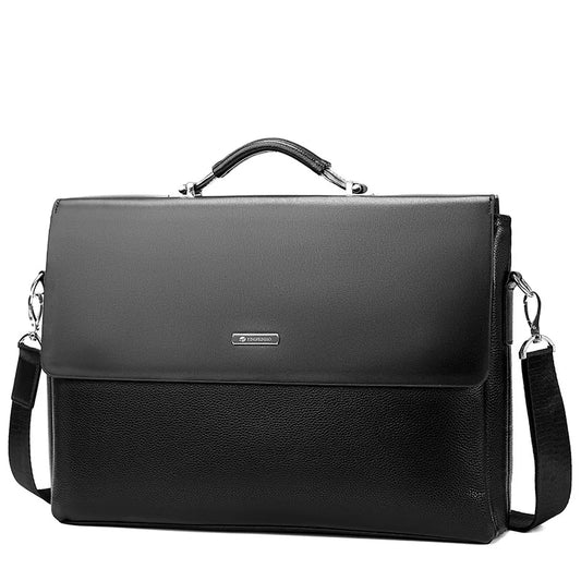 Designer PU Leather Briefcase: Stylish Work Tote for Men and Women