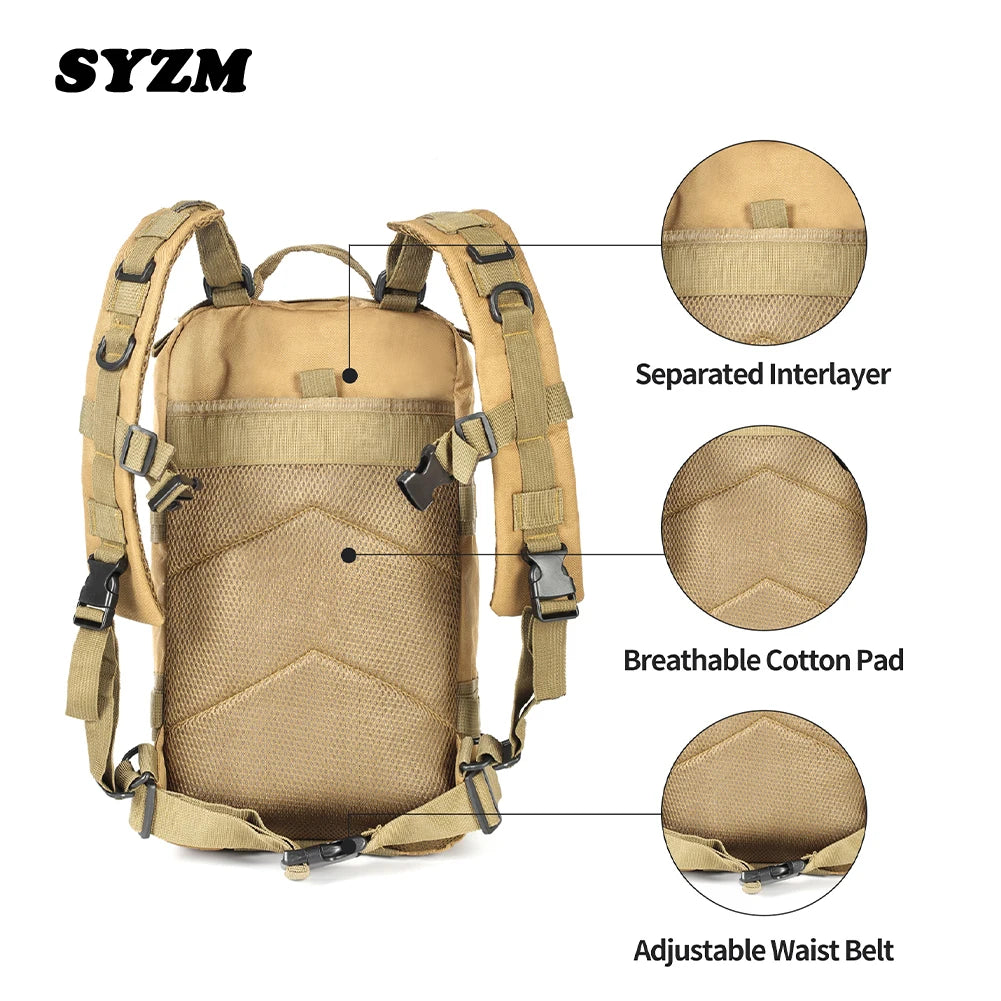 Rugged Tactical Molle Webbing Backpack: Versatile Outdoor Hiking and Military Bag (30L/50L)