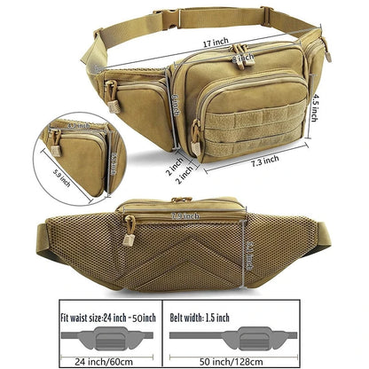 Military Tactical Waist Gun Bag Belt: Essential Molle Webbing Pouch for Outdoor Operations | 2 Styles