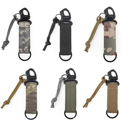 Tactical Keychain Carabiner Clip Holder Webbing Buckle Key Hooks Camping Waist Belt Keeper Utility Hanger Hook Outdoor Tool