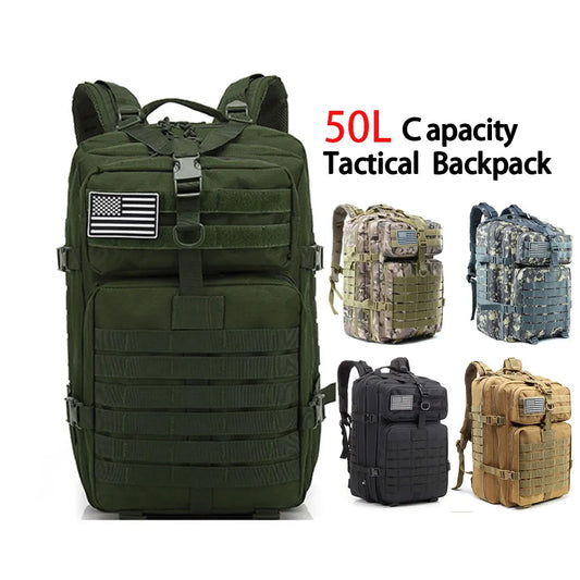 50L Large Tactical Backpack: Military Molle Waterproof Bug Out Bag