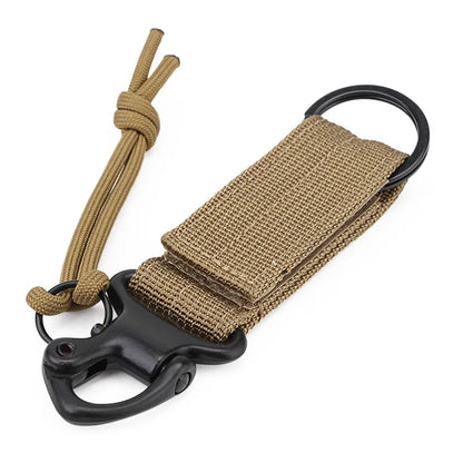 Tactical Keychain Carabiner Clip Holder Webbing Buckle Key Hooks Camping Waist Belt Keeper Utility Hanger Hook Outdoor Tool