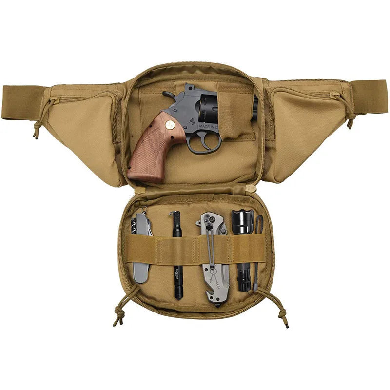 Military Tactical Waist Gun Bag Belt: Essential Molle Webbing Pouch for Outdoor Operations | 2 Styles