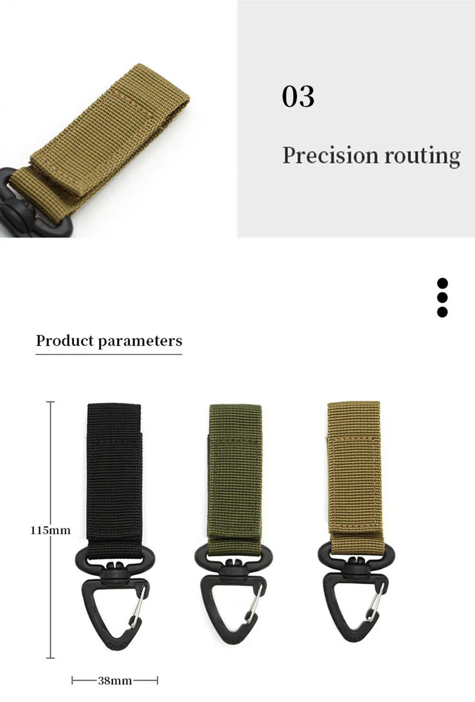 Tactical Carabiner Hook: Heavy-Duty Nylon Clip for Outdoor Hiking Climbing Molle Webbing