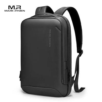 MARK RYDEN 15.6" Minimalist Business Laptop Backpack: Sleek Black and Gray Design