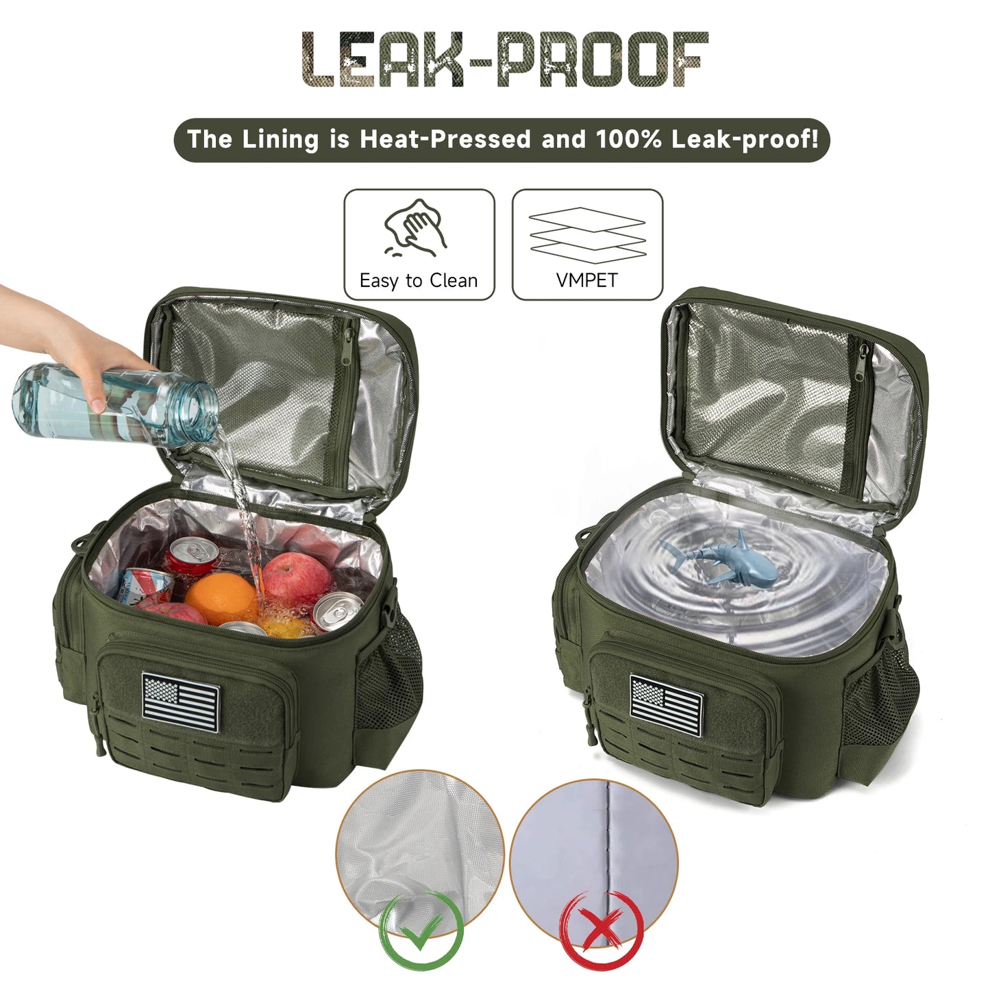 Tactical Lunch Box - Heavy Duty Insulated Cooler Bag with Molle Webbing for Outdoor Work and Adventures